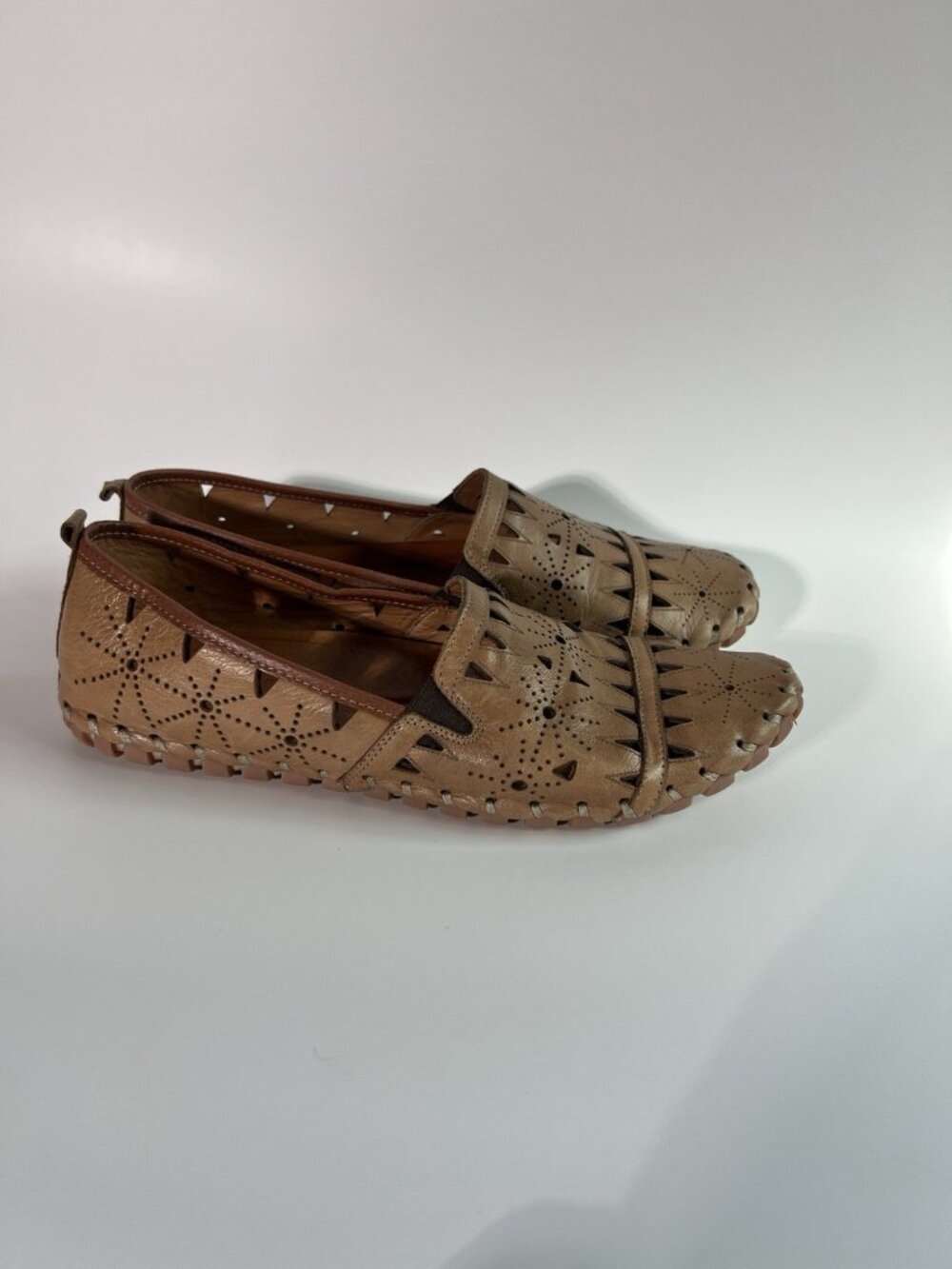 Spring Step Fusaro Flats Loafers Slip On Leather Shoes Brown Made Turkey Sz 40 - Picture 9 of 14